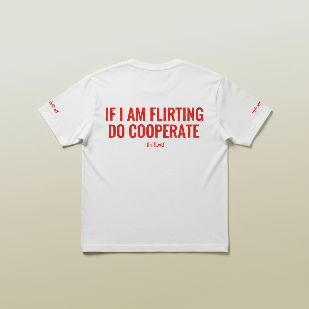 (WHITE) IF I AM FLIRTING DO COOPERATE